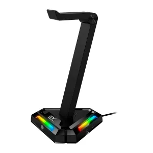Soporte Genius para Auriculares 2 Puertos USB A y 2 Puertos USB Black — GENIUS