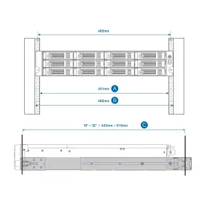Rail Kit QNAP for 2 RU Rackmount Models — QNAP