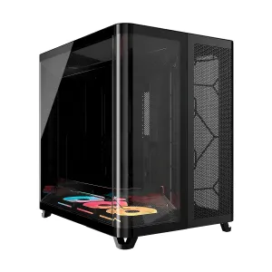 Case Corsair Atx Triple Camara Air 5400 LX-R RGB iCUE Link Tempered 2USB3.2 HD-Audio Mid-Tower Black — CORSAIR