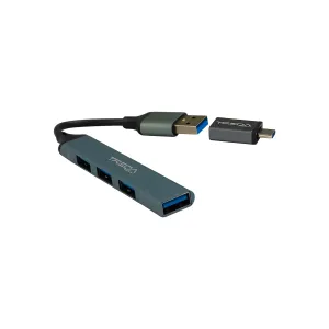 Hub Tengu Treqa USB Type-C to 4 Puertos USB3.0 Silver — GENERICOS