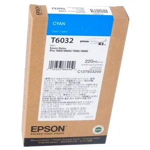 Cartucho Epson T603200 Stylus Pro 7800-7880-9800-9880 Cian 220ML — EPSON
